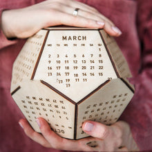 Load image into Gallery viewer, Wooden Calendar Dodecahedron Christmas Gift
