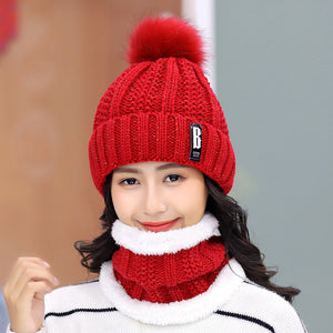 Hair ball warm wool cap