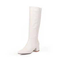 Load image into Gallery viewer, Serpentine pointed thick heel high boot
