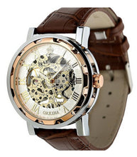 Load image into Gallery viewer, The European Qina Genuine Orkina Watch Amazon Hollow Retro Manual Mechanical Watch Men Table Belt
