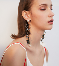 Load image into Gallery viewer, Su Xin long letter pendant earrings Korean temperament personality net red earrings wild tide people exaggerated earrings earrings
