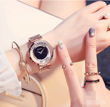Load image into Gallery viewer, Wheeled rhinestone watch quartz dial watch fashion temperament female watch ladies belt
