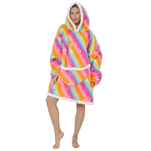 Load image into Gallery viewer, Lazy Blanket Composite Lamb Velvet Pullover Flannel Sweater Tv TV Blanket Hooded Lazy Outdoor Warm Pajamas
