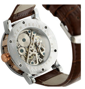 The European Qina Genuine Orkina Watch Amazon Hollow Retro Manual Mechanical Watch Men Table Belt