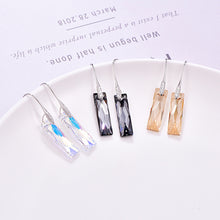 Load image into Gallery viewer, Rectangular geometric crystal earrings s925 sterling silver earrings

