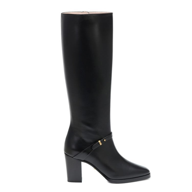 Casual Cowhide High Boots Boots Autumn And Winter