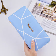 Load image into Gallery viewer, New geometric pattern long Purse Ladies fashion large zip handbag handbag handbag
