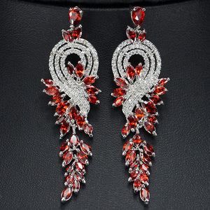 18K gold plated long tassel earrings AAA zircon enamel diamond earrings earrings
