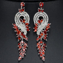 Load image into Gallery viewer, 18K gold plated long tassel earrings AAA zircon enamel diamond earrings earrings
