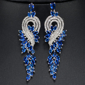18K gold plated long tassel earrings AAA zircon enamel diamond earrings earrings