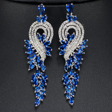 Load image into Gallery viewer, 18K gold plated long tassel earrings AAA zircon enamel diamond earrings earrings

