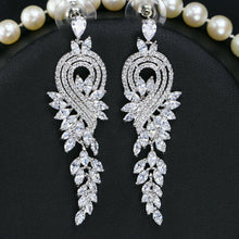 Load image into Gallery viewer, 18K gold plated long tassel earrings AAA zircon enamel diamond earrings earrings
