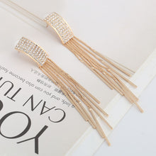 Load image into Gallery viewer, Long crystal earrings tassel earrings
