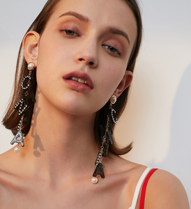 Su Xin long letter pendant earrings Korean temperament personality net red earrings wild tide people exaggerated earrings earrings