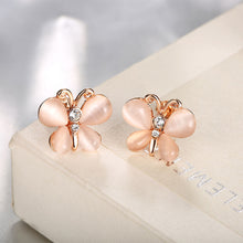 Load image into Gallery viewer, Female cat&#39;s eye butterfly earrings
