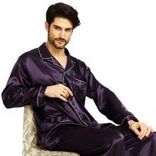 Load image into Gallery viewer, Men&#39;s silk satin pajamas suit casual wear
