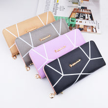 Load image into Gallery viewer, New geometric pattern long Purse Ladies fashion large zip handbag handbag handbag
