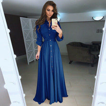 Load image into Gallery viewer, New Solid Color Long Shirt Dress
