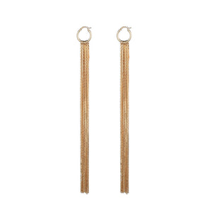 Women's exaggerated long tassel earrings