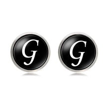 Load image into Gallery viewer, Letter Time Gem French Cufflinks Silver Men&#39;s Shirt Cufflinks
