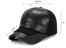 Load image into Gallery viewer, Winter Middle-aged And Elderly Leather Baseball Cap
