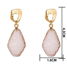 Load image into Gallery viewer, White Imitation natural stone geometric earrings earrings drop earrings, small ears with ear studs
