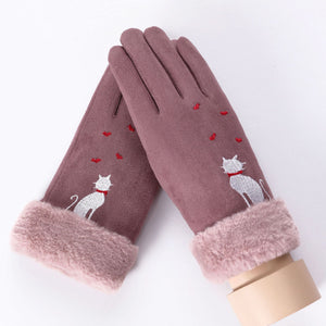 Suede gloves for ladies