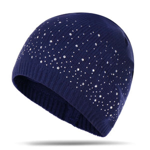Europe and the United States new ladies multi-color point drill head knit hat autumn and winter knit hat warm wool hat