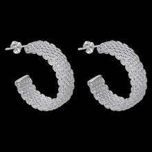 Load image into Gallery viewer, 925 silver plated earrings mesh earrings female earrings
