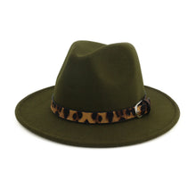 Load image into Gallery viewer, Fedora hat leopard print hat
