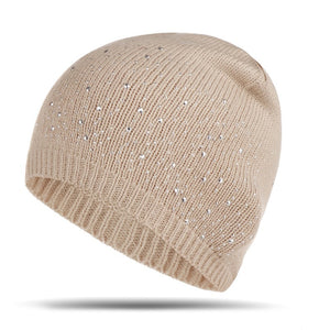 Europe and the United States new ladies multi-color point drill head knit hat autumn and winter knit hat warm wool hat