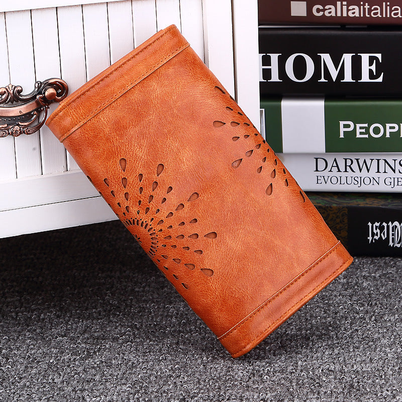 Foreign trade explosion handbag 2021 autumn and winter new long money clip of European and American fashion hollowed out seventy percent off lady Purse