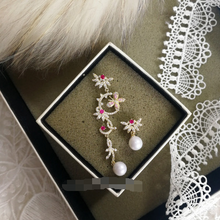 Load image into Gallery viewer, Star Pearl Earrings Lace Letter Butterfly Flower Micro-setdiamond Zircon Earrings Earrings B-559
