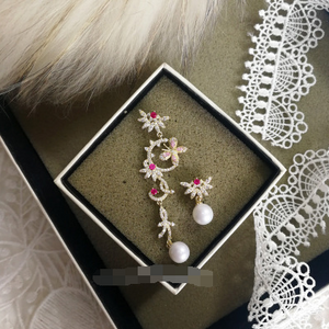 Star Pearl Earrings Lace Letter Butterfly Flower Micro-setdiamond Zircon Earrings Earrings B-559