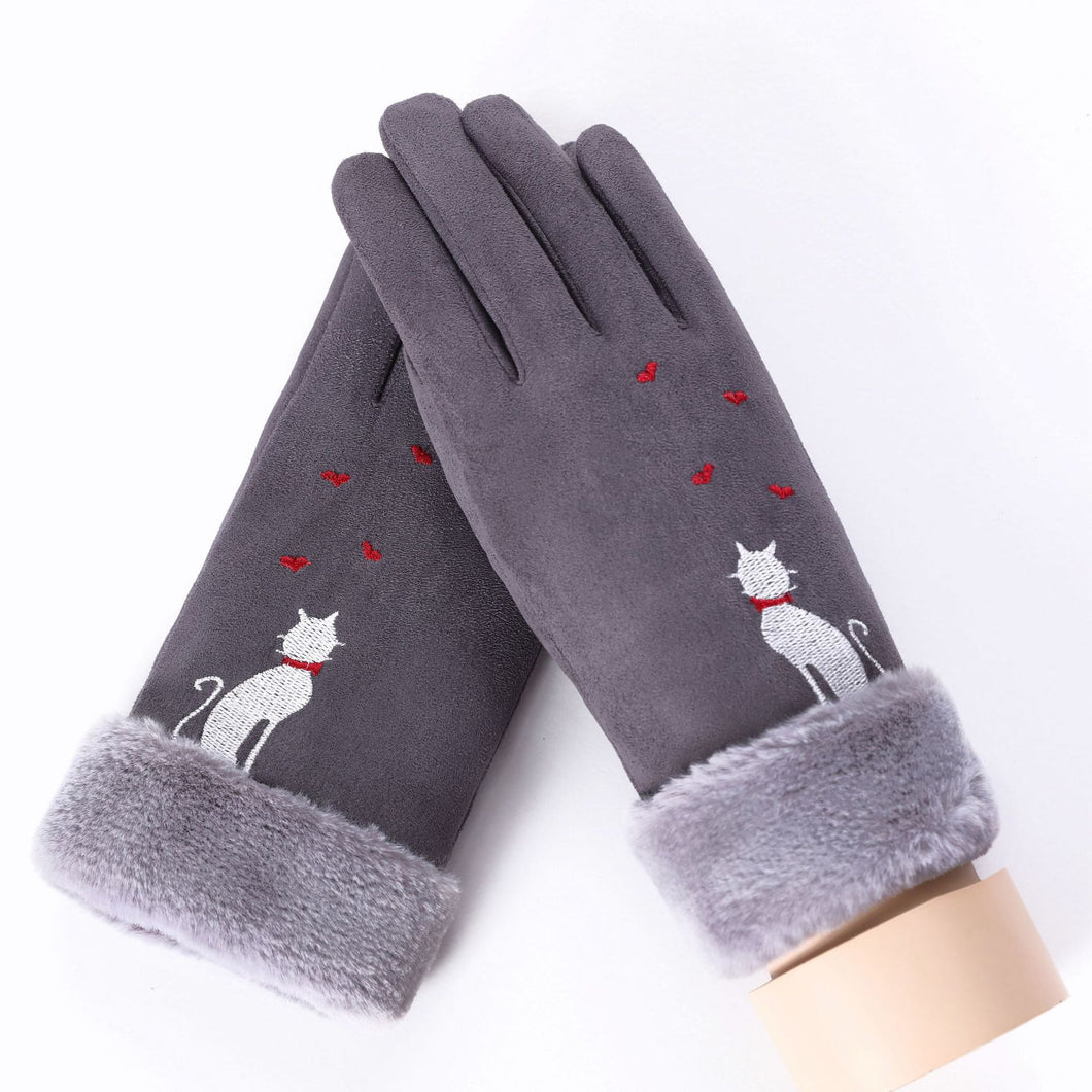 Suede gloves for ladies