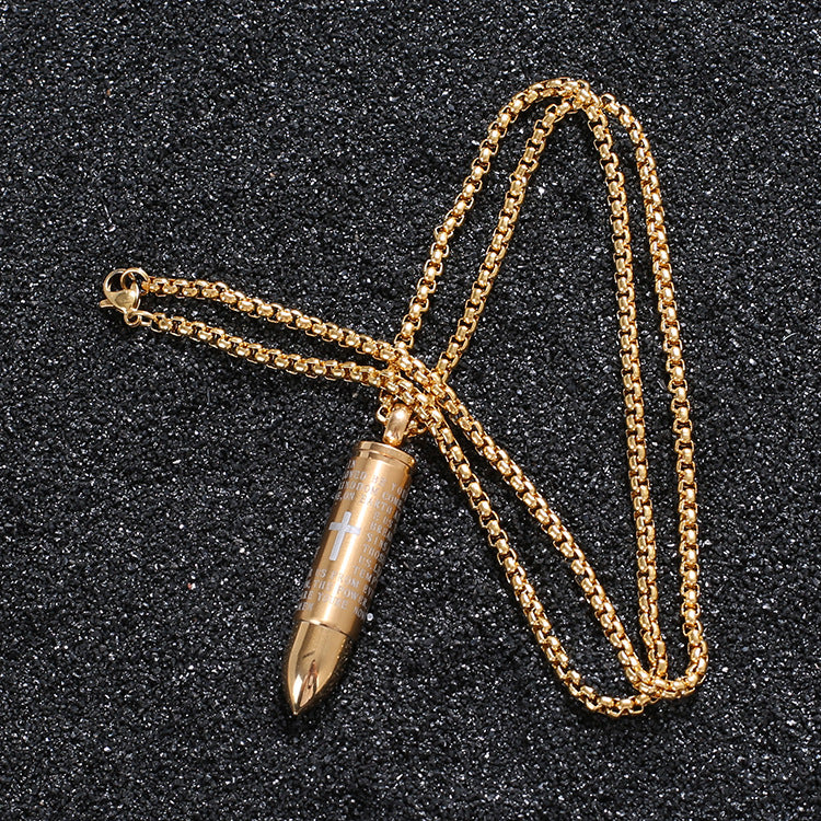 Bullet titanium steel necklace