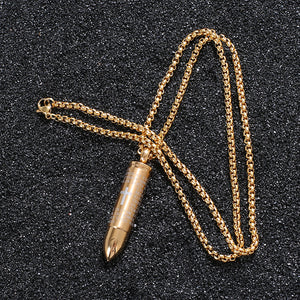 Bullet titanium steel necklace