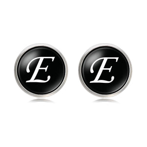 Letter Time Gem French Cufflinks Silver Men's Shirt Cufflinks