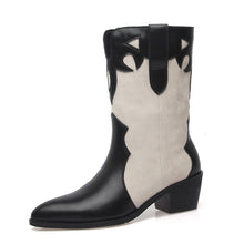 Load image into Gallery viewer, Fashion Low-heel Pointed Toe Milk Pattern Ankle Boots
