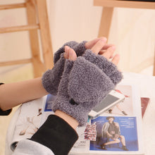 Load image into Gallery viewer, Ladies fleece flip fingerless gloves
