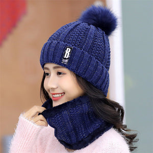 Hair ball warm wool cap