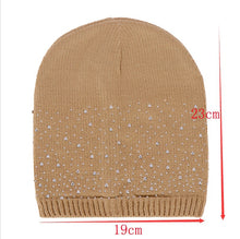 Load image into Gallery viewer, Europe and the United States new ladies multi-color point drill head knit hat autumn and winter knit hat warm wool hat
