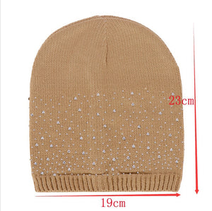 Europe and the United States new ladies multi-color point drill head knit hat autumn and winter knit hat warm wool hat