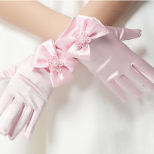 Load image into Gallery viewer, Flower Girl Long Gloves Children&#39;s Gloves Girls Bowknot Dress Gloves
