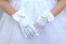 Load image into Gallery viewer, Flower Girl Long Gloves Children&#39;s Gloves Girls Bowknot Dress Gloves
