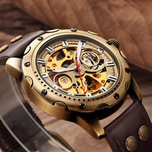 Load image into Gallery viewer, Mens Skeleton Steampunk Automatic Mechanical Watch
