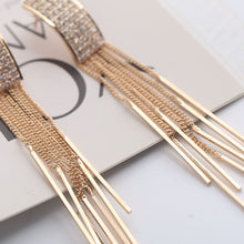 Load image into Gallery viewer, Long crystal earrings tassel earrings
