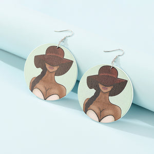 Printed Wooden Earrings Earrings