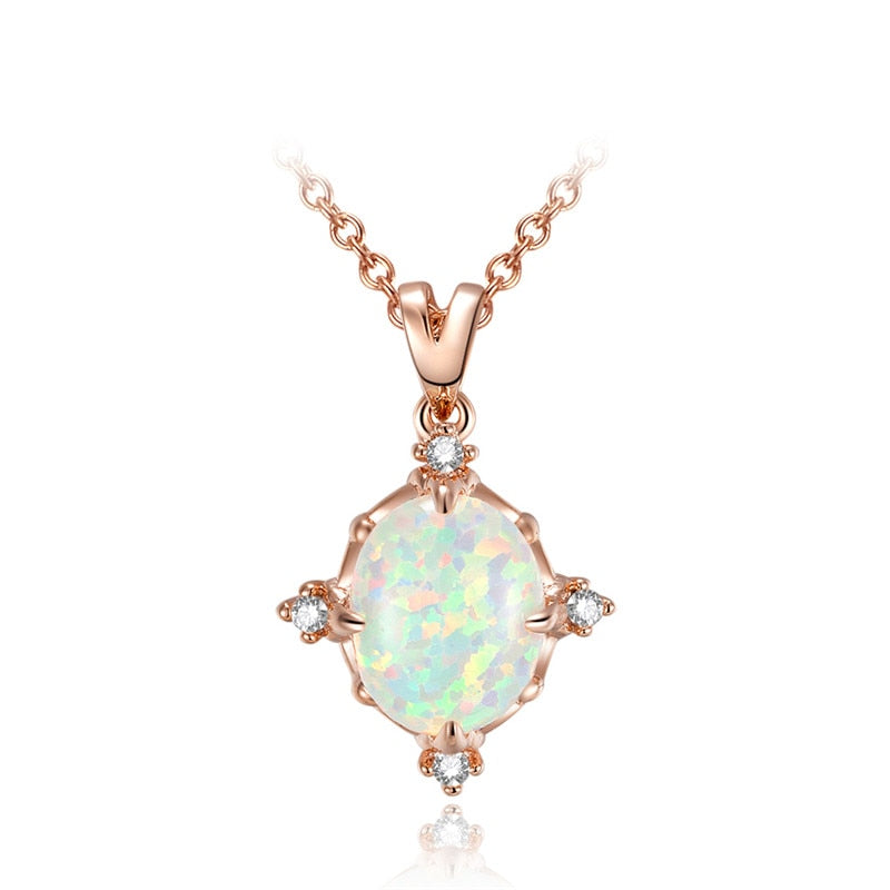 Opal Diamond Necklace