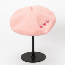 Load image into Gallery viewer, Love Embroidered Wool Beret Painter Hat Ms. Warm Fashion

